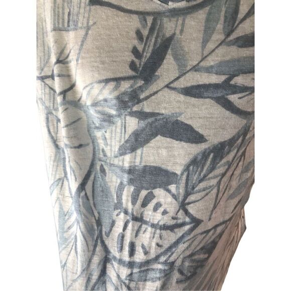 Tropical Palm tree pattern Tahari Palm tree print white and light Green 100% lin - Picture 7 of 11